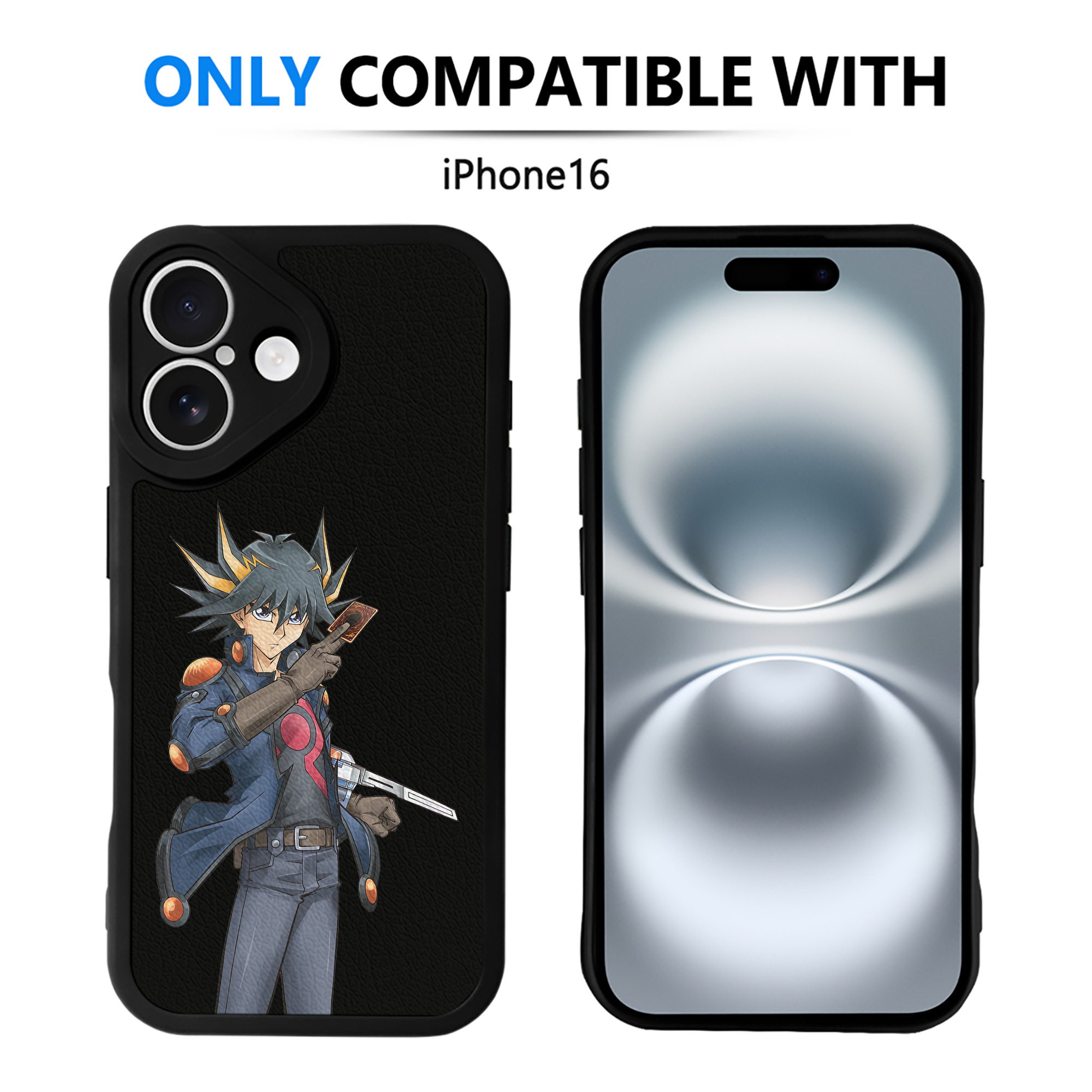（画像用） 遊☆戯☆王 Yu-Gi-Oh! 【iPhone 16シリーズ対応】シリコンスマホケース（レザー調） 材質：シリコン